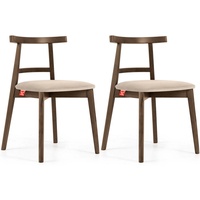 Konsimo Esszimmerstuhl Esstischstühle LILIO Holzstühle Polsterstühle 2 St, hergestellt in der EU, Buchenholzrahmen, Vintage, Lefkas Eiche braun