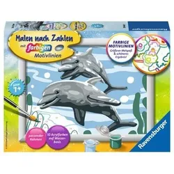 RAVENSBURGER 28468 Malen nach Zahlen Freundliche Delfine