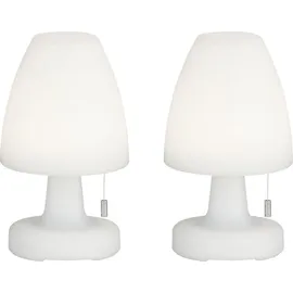 meine wunschleuchte 2er SET Outdoor USB Tischlampen 25cm ohne Stromkabel, dimmbar & RGB Farbwechsler - Weiß