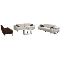 JVmoebel Wohnzimmer-Set Moderne Couchgarnitur Stoffsofa Designer Sessel Polster Möbel 3tlg, (3-St., Nur Sofas 2x 3 Sitzer + Sessel), Made in Europa weiß