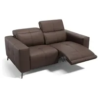 Sofanella 2-Sitzer Leder MARBELLA, Relaxsofa, Designsofa, Designer Couch, Italienisches Sofa, 2er Sofa braun