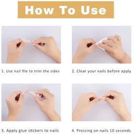 luxuskollektion 24 Stück Gradient Eckig Nägel Aufkleben Kurz Muster Fake