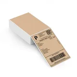 MUNBYN Braun 102x152mm DHL Thermoetiketten, 220/Stapel, gefaltetes Versandetikettenpapier für Thermodrucker, permanent haftende Versandetiketten für Versandpakete 4x6 Zoll