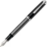 Pelikan Souverän M805 Stresemann Kolbenfüller schwarz/anthrazit/silber F (fein)