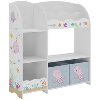 [en.casa] Kinderregal Lysekil 100x93x30 cm mit Ozean Motiv