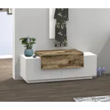 INOSIGN Schuhbank »Coro, Schuhbank, Schuhkommode, Schuhregal grifflos, Doppeltiefe«, 2 Türen, 1 Klappe, Hochglanz Fronten, Breite 120 cm x 46 45 weiß