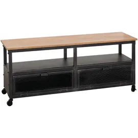 MCW N28 Lowboard 55x130x36cm Schwarz/Natur Holz/Metall