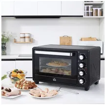 Homcom Mini Backofen 32L mit Grillrost Backblech 3 Kochmodi Pizzaofen mit Timer Backblech-Griff