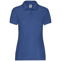 FRUIT OF THE LOOM 65/35 Polo Lady-Fit Damen PoloShirt in versch. Farben und Größen, retro royalblau meliert, XS
