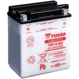 YUASA BATTERIE YB14-B2 offen ohne Saeure, 134 mm x 89 mm x 166 mm