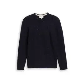 Tom Tailor Regular Fit Strickpullover aus Baumwoll-Mix, Marine, XL