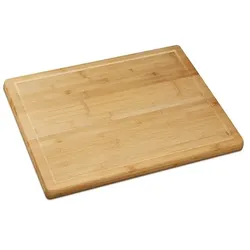 relaxdays Schneidebrett Bambus antibakteriell braun, 50x56.5x2 cm