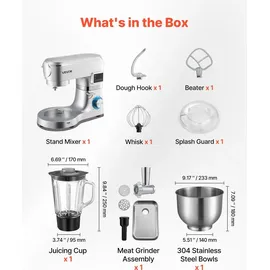 Vevor multifunktionale 1500 W silber