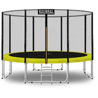 Baunsal® Trampolin Outdoor Ø 305 cm (EXD) gelb Komplettset Sprungmatte mit Netz und Leiter Gartentrampolin Outdoor Spielzeug Kinder Trampolin Kinder Outdoor Spielzeug Garten