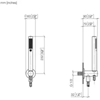 Dornbracht Schlauchbrausegarnitur mit integriertem Brausehalter, FlowReduce, Durchfluss 6,8 l/min,