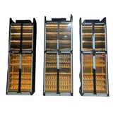 JV Möbel Eleganter schwarzer Weinschrank aus Edelstahl mit