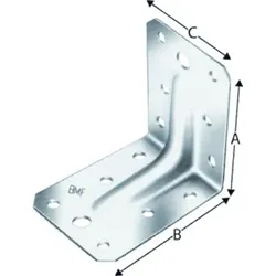 Winkelverbinder mit Rippe, Stahl verzinkt, ABR 90
