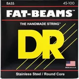 DR Strings Fat-Beam FB-45/100 – E-Bass Saiten, 4-Saiter Set, Edelstahl, Rundkern, Light to Medium 45-100