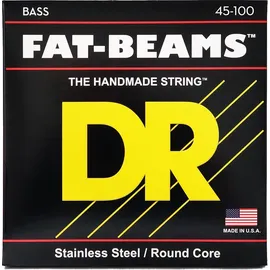 DR Strings Fat-Beam FB-45/100 – E-Bass Saiten, 4-Saiter Set, Edelstahl, Rundkern, Light to Medium 45-100