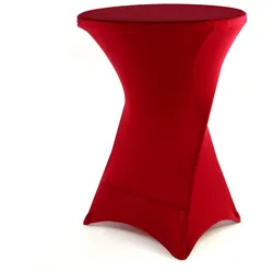 VCM Husse für Stehtisch   Stretch 80 x 80 x 110 cm   roter Tischschutz   Stoffbezug