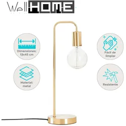WellHome - Retro Tischlampe 45 cm Gold E27 Fassungsvermögen