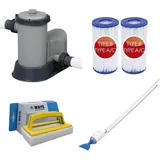 Bestway - Poolsauger AquaCrawl & Filterpumpe 5678 L/u & 2 Filter Typ III & WAYS Scheuerbürste