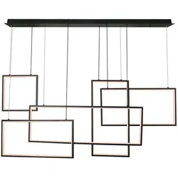 Pendelleuchte Hängeleuchte Deckenleuchte Metall Schwarz Dimmbar LED H 158 cm
