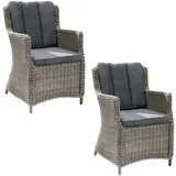 Destiny Luna Polyrattan Gartensessel 60 x 71 x 80 cm vintage grau 2 St.