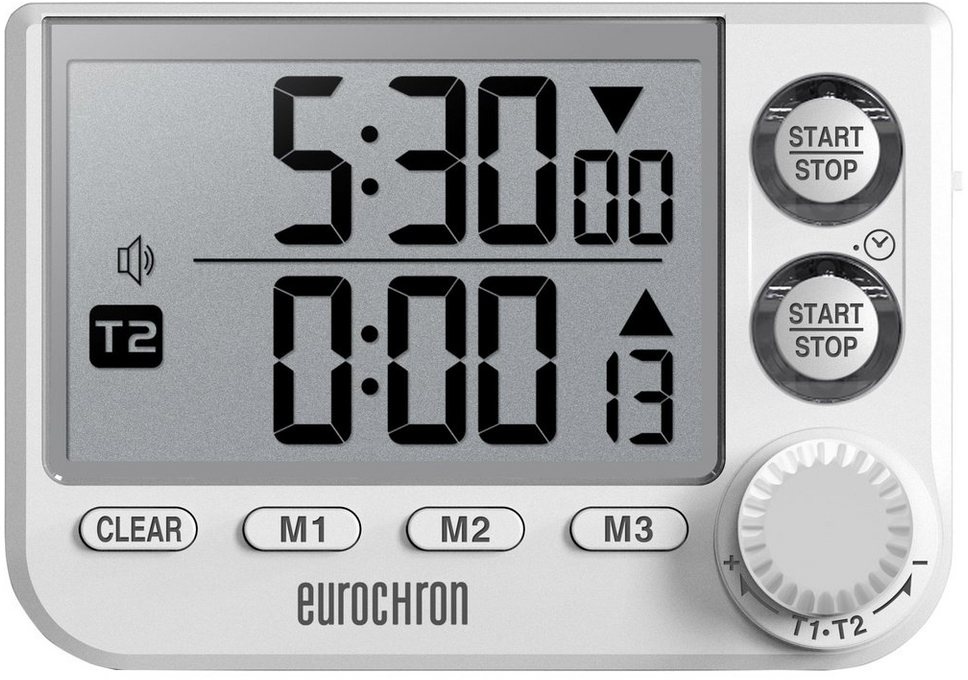 Eurochron Eieruhr Eurochron EDT 8002 Timer Weiß digital weiß