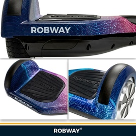ROBWAY W1 Hoverboard für Erwachsene Kinder, 6,5 Zoll, Self-Balance, Bluetooth, App, 700 Watt, LEDs (Shooting Star)
