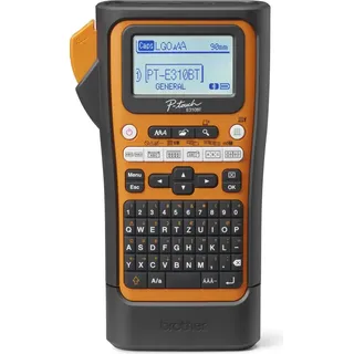 Brother PT-E310BTVP | Professionelles Handheld-Etikettiergerät | Elektrischer Bereich | QWERTY-Tastatur | LCD-Display | 384 Symbole | TZE-Bänder bis 18 mm | Koffer und Netzteil im Lieferumfang