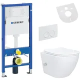 Belvit Spülrandloses Hänge WC Set mit WC-Sitz Weiß