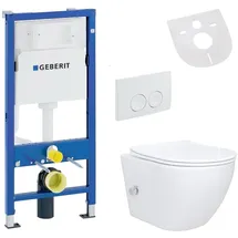 Belvit Spülrandloses Hänge WC Set mit WC-Sitz Weiß