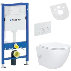 Belvit Spülrandloses Hänge WC Set mit WC-Sitz Weiß