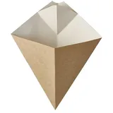Papstar Pommes-Frites-Spitztüten mit Dip-Ecke 50 St. Braun/Weiß