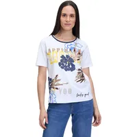 Betty Barclay Basic Shirt mit Rippbündchen in Patch White/Blue