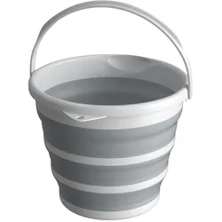 Intirilife Eimer Faltbar 10 L in Grau - Weiß - 34 x 33 x 25 / 5 cm - Falteimer Putzeimer, Wassereimer, praktisch zusammenfaltbar
