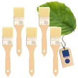 5x HOFMEISTER® Haushaltspinsel Holz, flach, 22,5 x 4,9 cm, aus Buchenholz, Backpinsel mit Naturborste, 100% Made in Germany, Breite: 2 Zoll