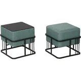 [en.casa] Hocker Tas 38 x 38 x 38 cm Grün