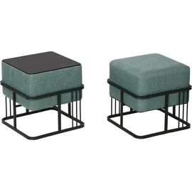 [en.casa] Hocker Tas 38 x 38 x 38 cm Grün