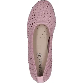 CAPRICE Damen Ballerinas Glitzer Bequem, Rosa (Rose Knit), 39 EU
