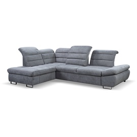 WERK2 Ecksofa »Roma L-Form«, Sofa mit Schlaffunktion, Sitztiefenverstellung, verstellbare Kopfteile, grau