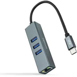 NANOCABLE 10.03.0408 Usb-c zu Gigabit Hub Grau