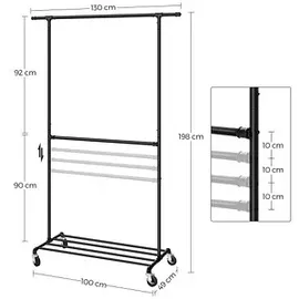 Songmics Garderobenständer HSR62BK Schwarz