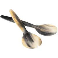 Holz-Leute Elegantes Salatbesteck Horn Soraja (Salat - Gabel, Löffel)