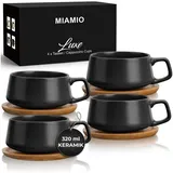 MiaMio Kaffeetasse 0,32 l Schwarz 4 St.