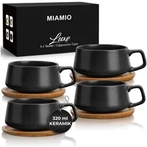 MiaMio Kaffeetasse 0,32 l Schwarz 4 St.