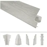 Lemal Sockelleiste, PVC Fußleisten 60x15mm mit Kabelkanal - (Verbinder) Fußleiste Scheuerleiste Laminat