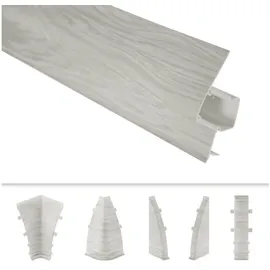 Lemal Sockelleiste, PVC Fußleisten 60x15mm mit Kabelkanal - (Verbinder) Fußleiste Scheuerleiste Laminat