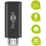 goobay USB-C auf Micro-USB Adapter Grau